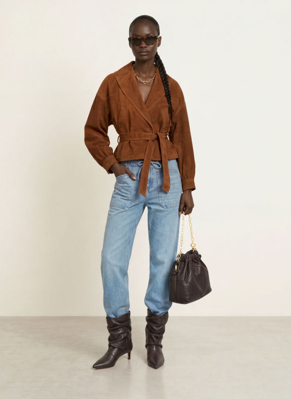 ba&sh Shopper JUNE MEDIUM TMAVĚ HNĚDÁ / ZLATÁ