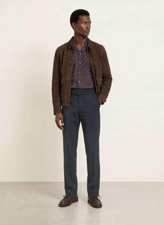 REISS Chino kalhoty PESHI Relaxed Fit TMAVĚ MODRÁ