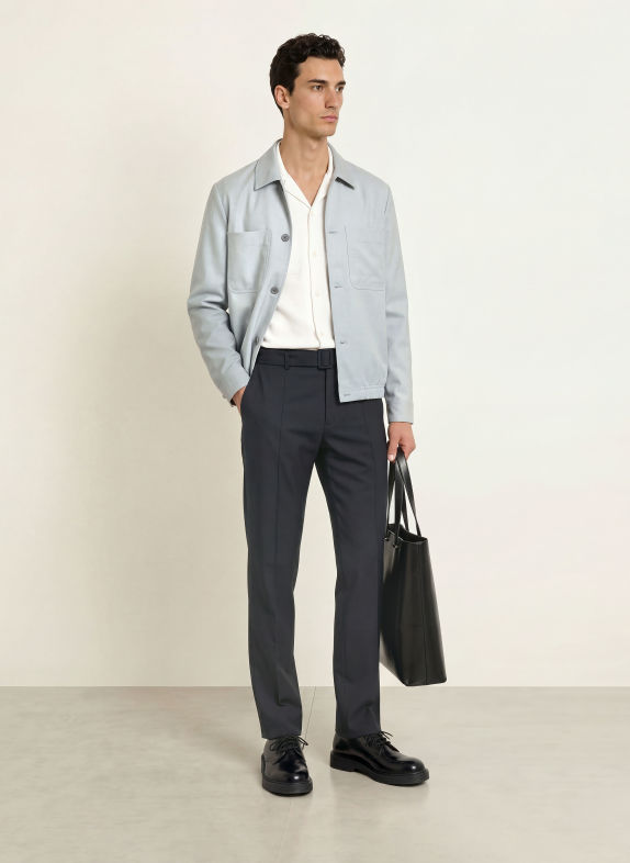 REISS Overshirt PENGE ŠEDÁ