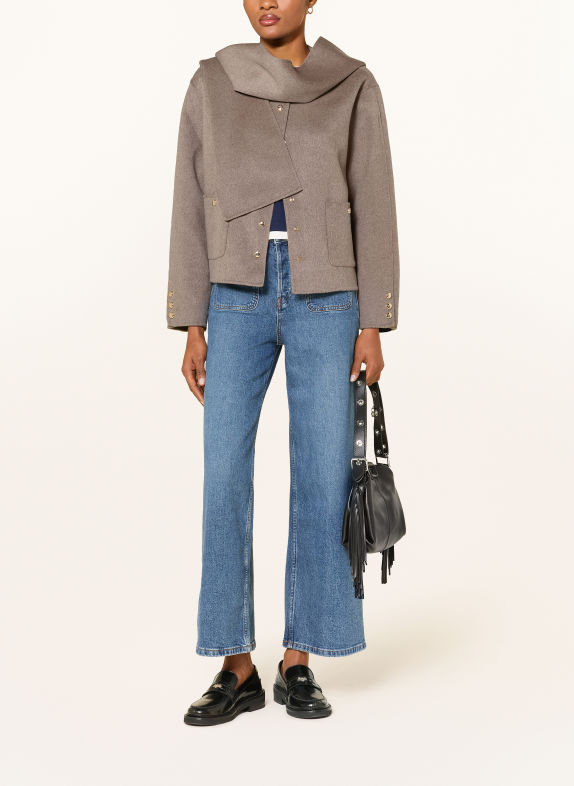 maje Jacke mit abnehmbarer Kapuze TAUPE