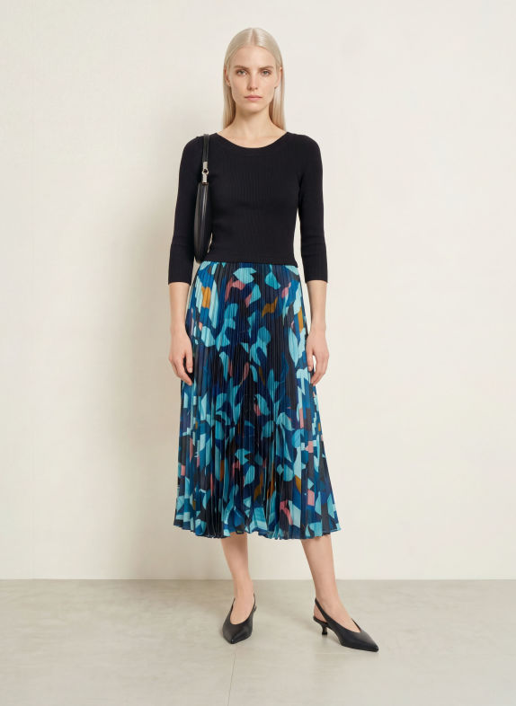 Phase Eight Jurk RILEY in gemengde stoffen met 3/4-mouwen ZWART / ROZE / BLAUW