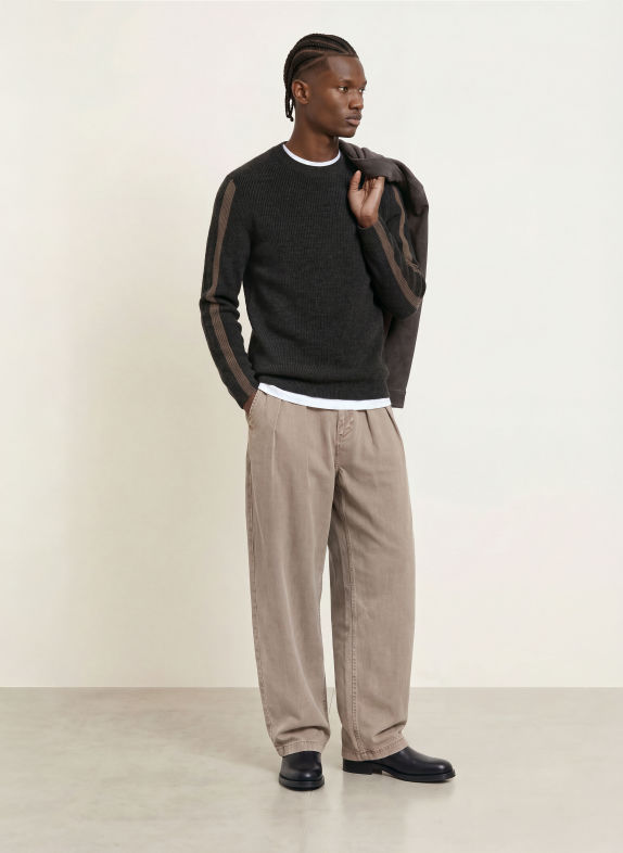 ALLSAINTS Pullover HAWKE DUNKELGRAU / TAUPE