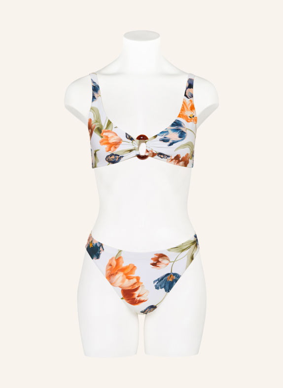 MARYAN MEHLHORN Bralette-Bikini-Top TULIPE WEISS / DUNKELORANGE / GRÜN