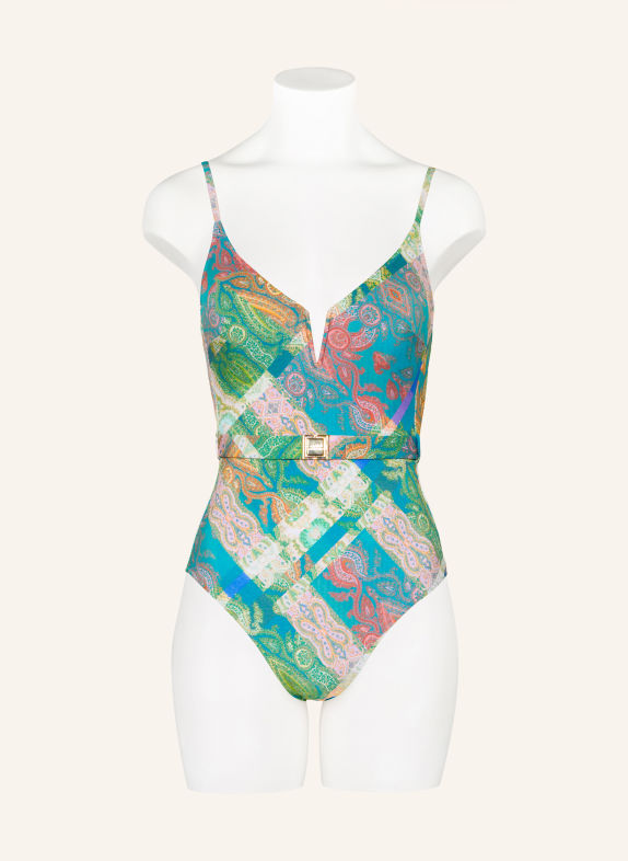 MARYAN MEHLHORN Badeanzug JACQUARD BLAU / ROSA / GRÜN