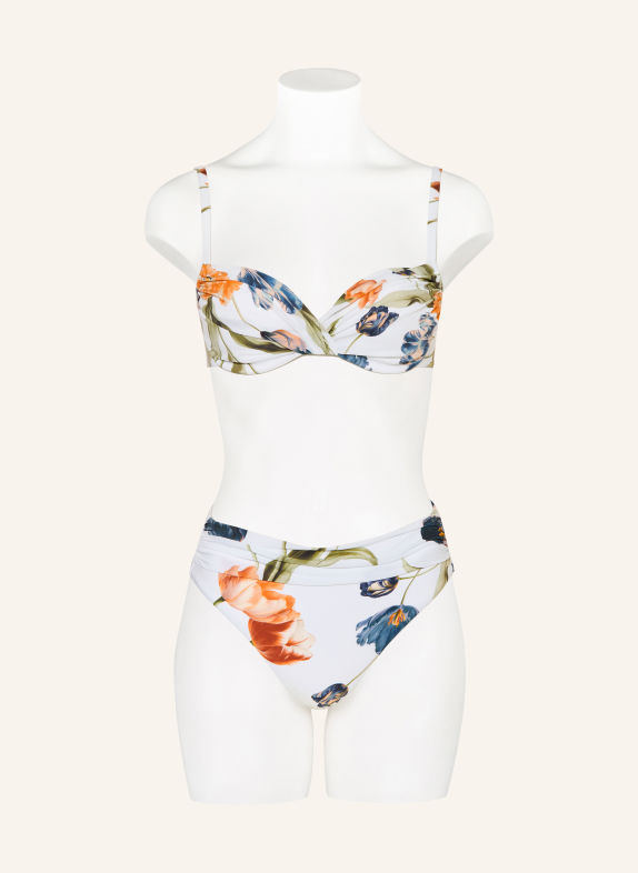 MARYAN MEHLHORN Basic-Bikini-Hose TULIPE WEISS / DUNKELORANGE / DUNKELBLAU