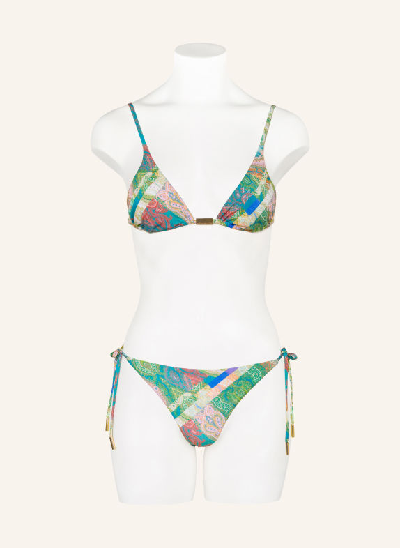 MARYAN MEHLHORN JACQUARD Triangle bikini top BLUE / PINK / GREEN