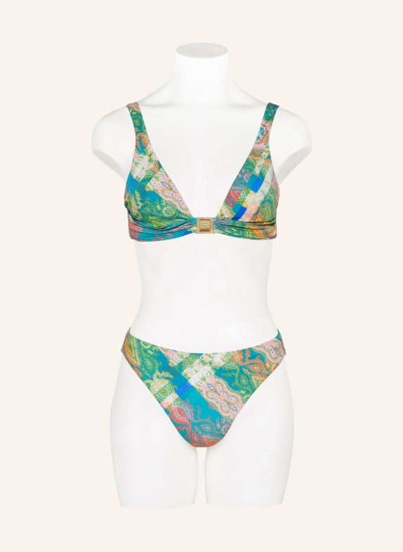 MARYAN MEHLHORN Bralette-Bikini-Top JACQUARD BLAU / ROSA / GRÜN