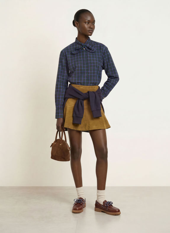 CLAUDIE PIERLOT Schluppenbluse BLAU / ROT / GRÜN