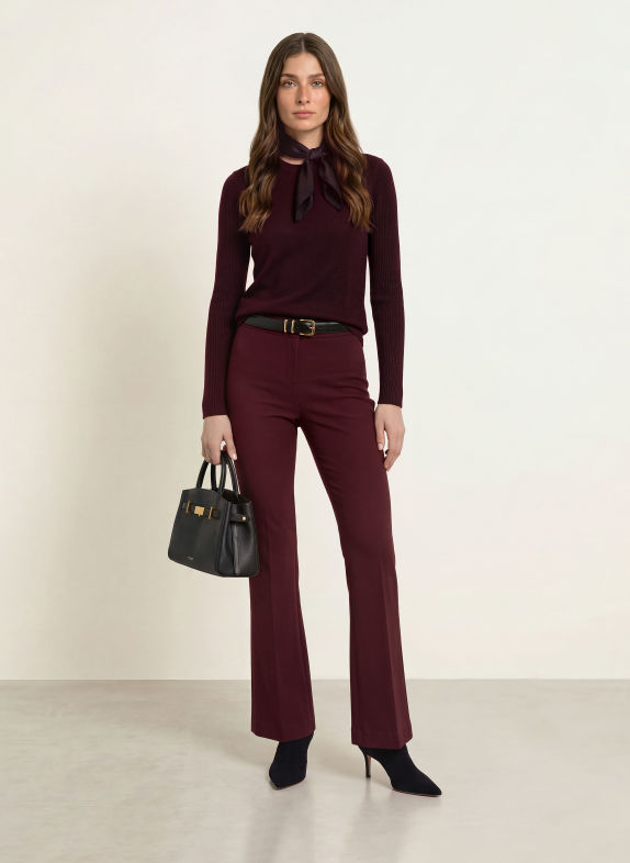 HOBBS AMIRA Sweater with Merino Wool DARK PURPLE