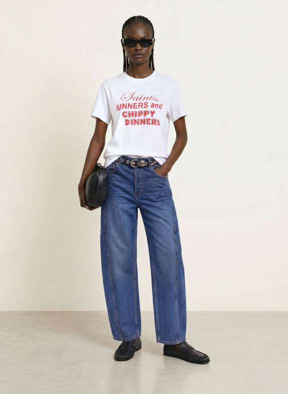 ALLSAINTS T-shirt CHIPPY ADDI BLANC / ROUGE