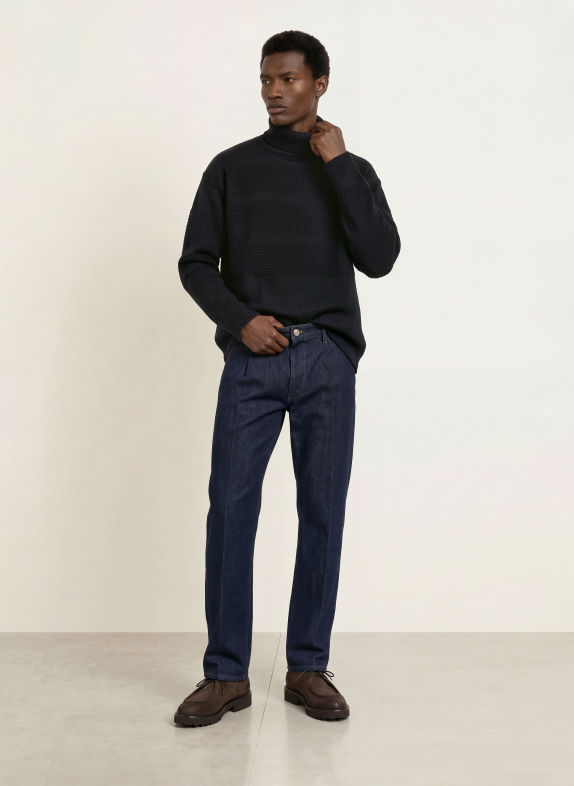 S. N. S. HERNING FISHERMAN Turtleneck sweater BLACK