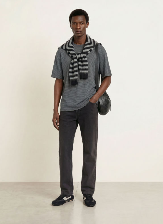 ALLSAINTS T-Shirt AXEL DUNKELGRAU / HELLGRAU