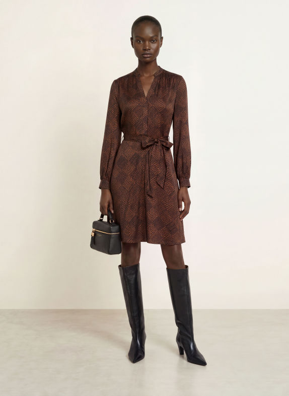 HOBBS Kleid HILARY SCHWARZ / DUNKELORANGE