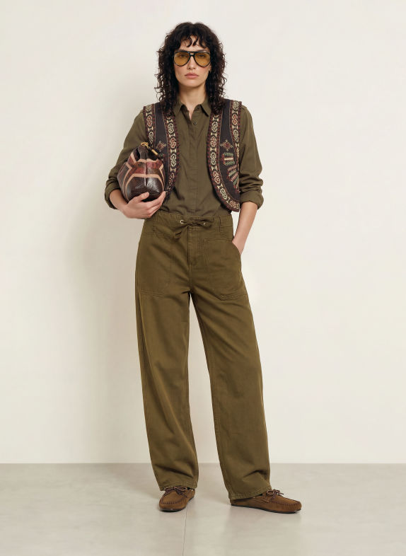 ba&sh Mom džíny COCY green khaki