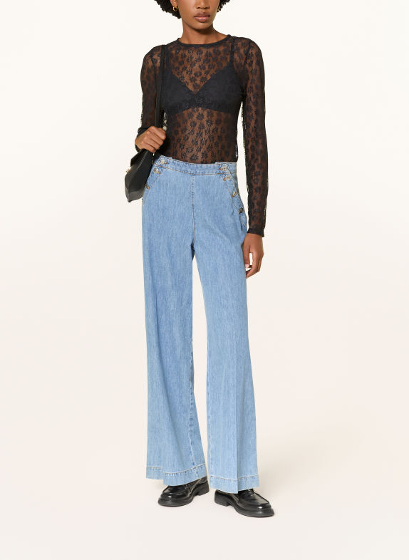 CLAUDIE PIERLOT Longsleeve aus Spitze SCHWARZ