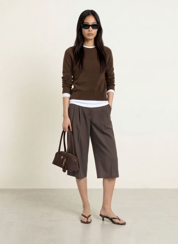 FROM FUTURE Pull en cachemire MARRON FONCÉ