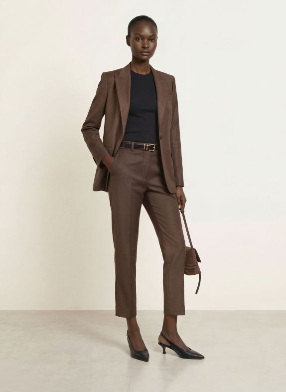 REISS Pantalon DERBY MARRON