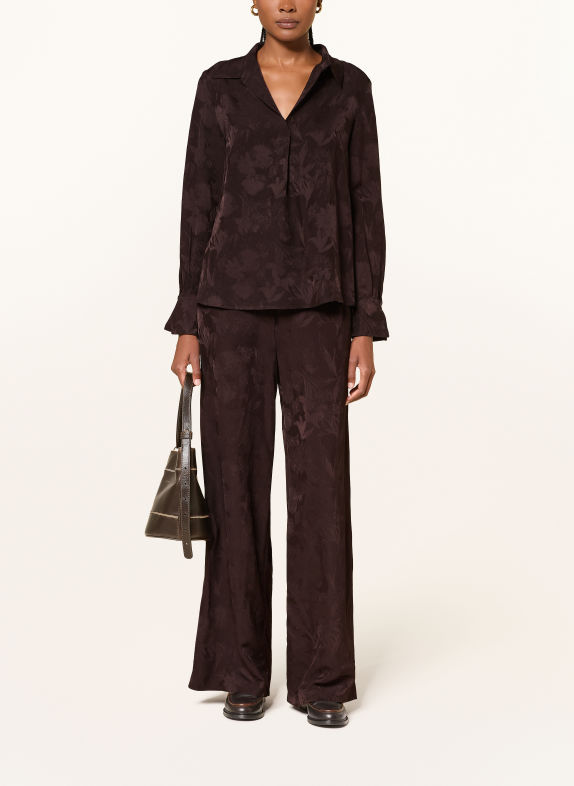 CLAUDIE PIERLOT Blusenshirt aus Jacquard DUNKELBRAUN