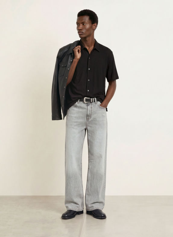 ALLSAINTS Koszula z krótkim rękawem ARCHER Comfort Fit CZARNY