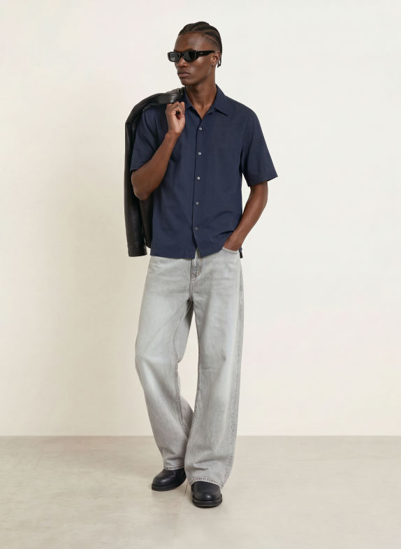ALLSAINTS Chemise à manches courtes ARCHER Comfort Fit BLEU FONCÉ