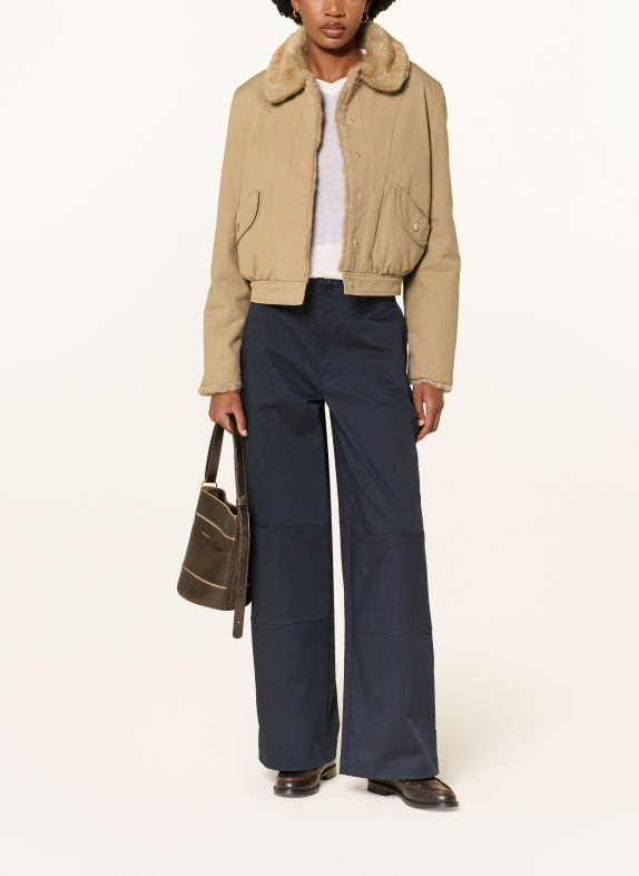 CLAUDIE PIERLOT Kunstfell-Blouson zum Wenden BEIGE