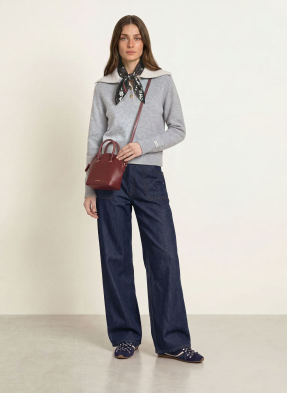 CLAUDIE PIERLOT Sweter SZARY / KREMOWY