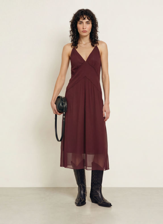 ALLSAINTS Kleid FAWN DUNKELROT