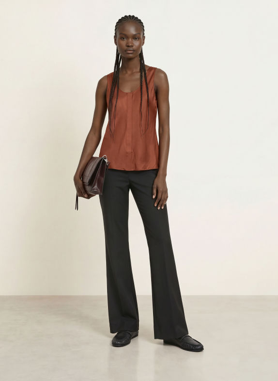 ALLSAINTS Blusentop MILLA mit Seide BRAUN