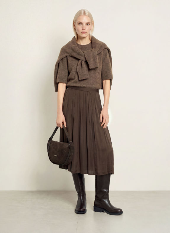Marc O'Polo Knit shirt with alpaca DARK BROWN