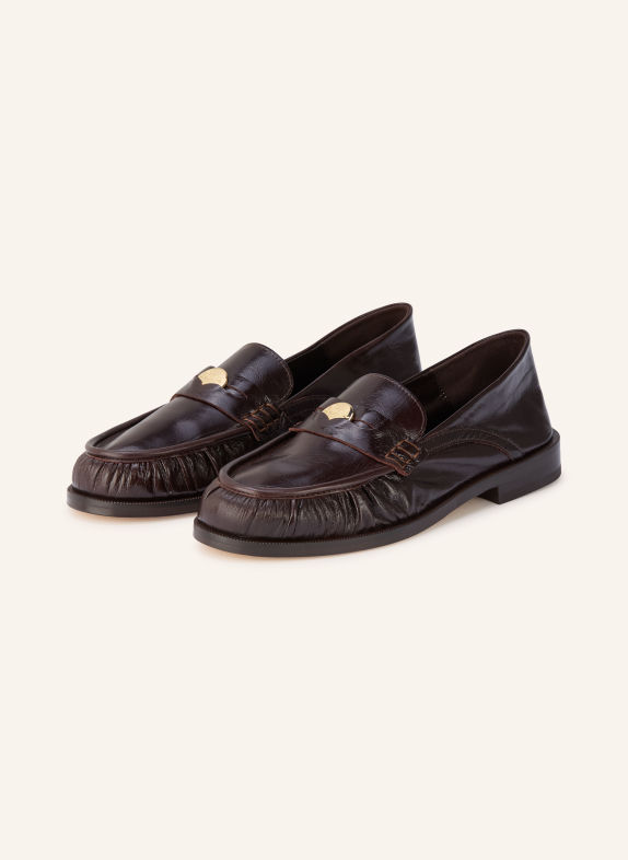 CLAUDIE PIERLOT Penny-Loafer DUNKELBRAUN / GOLD