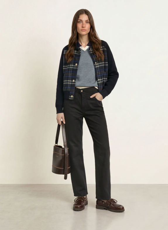 CLAUDIE PIERLOT Straight Jeans V002 BLACK DENIM