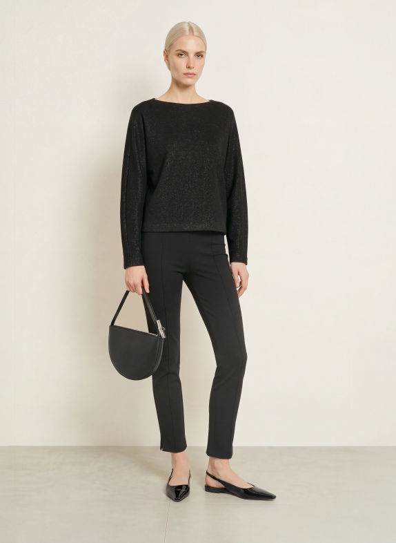 OPUS Sweatshirt GANTI avec fil pailleté NOIR
