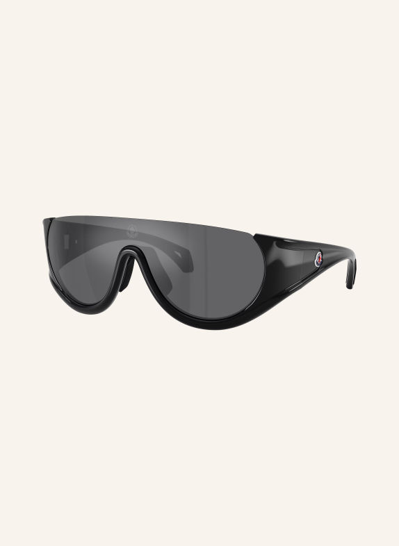 MONCLER Sunglasses ME8022 SHINY BLACK/ DARK GREY MIRROR SILVER