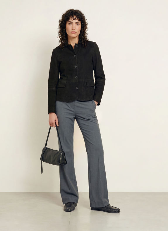 ALLSAINTS Leren jas SURVEYA ZWART