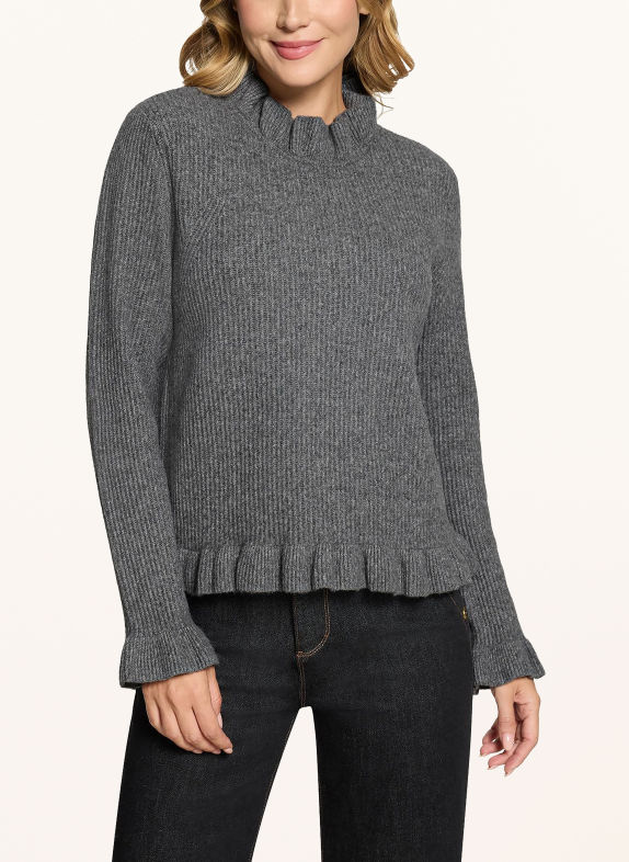 CARTOON Sweater with ruffles GRAY