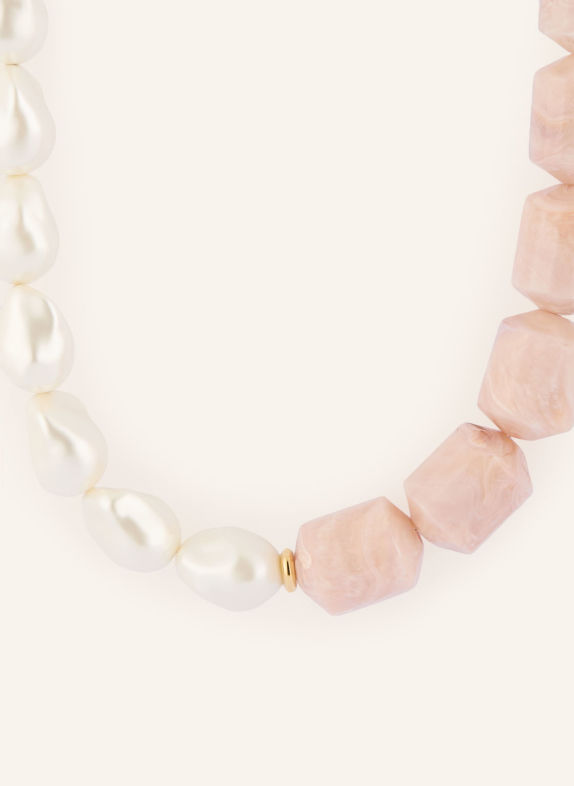 VANESSA BARONI Halskette BARREL PEARL ROSA / GOLD / WEISS