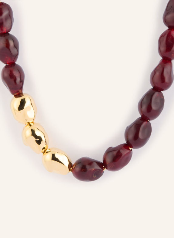 VANESSA BARONI ORGANIC PEARL Necklace GOLD / DARK RED
