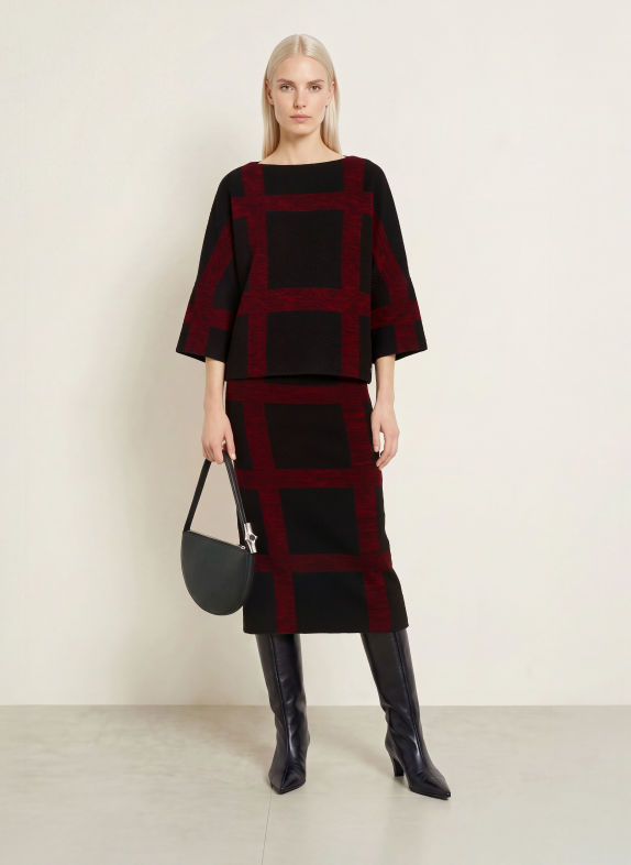 Joseph Ribkoff Sweter z rękawami 3/4 CZARNY / CZERWONY