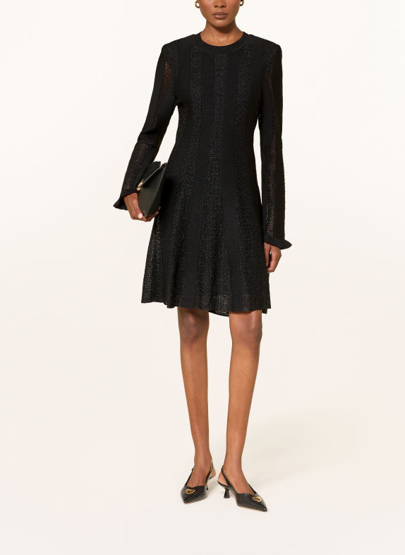CLAUDIE PIERLOT Strickkleid mit Glitzergarn SCHWARZ