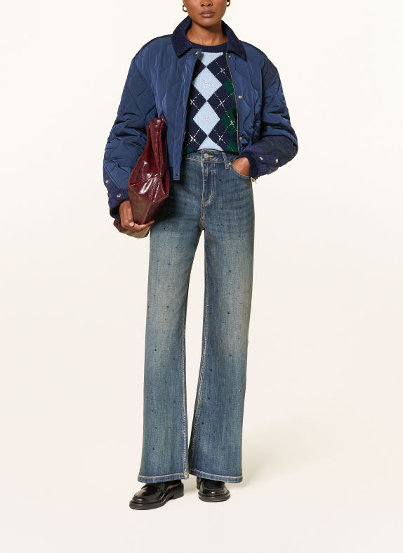maje Wide Leg Jeans mit Schmucksteinen 0201 BLUE