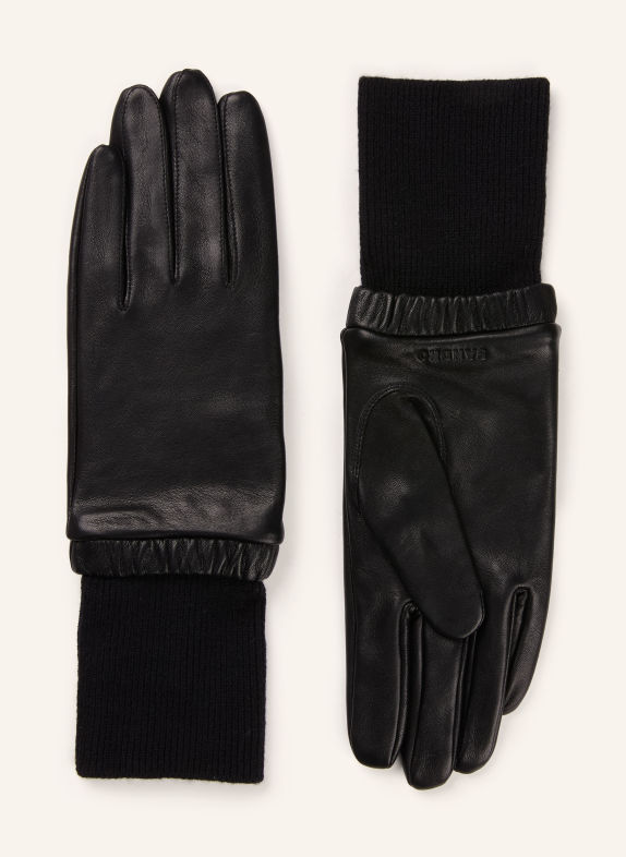 SANDRO Lederhandschuhe SCHWARZ