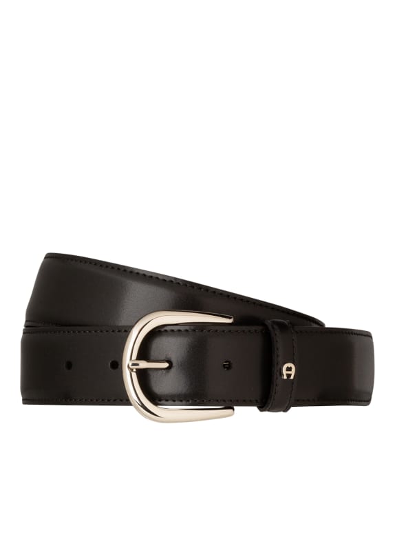 AIGNER Ledergürtel SCHWARZ