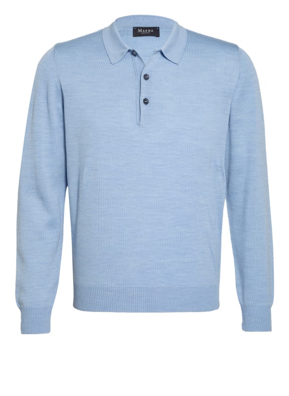MAERZ MUENCHEN Sweater with polo collar LIGHT BLUE
