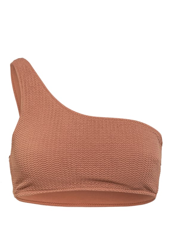 SEAFOLLY One-shoulder bikini top SEA DIVE LIGHT BROWN