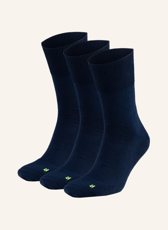 FALKE Ponožky RUN, 3 páry v balení TMAVĚ MODRÁ
