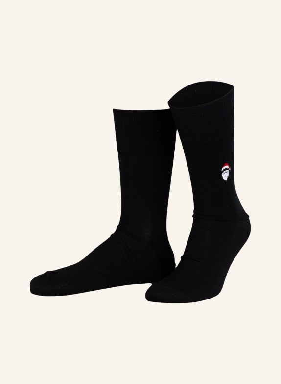 FALKE Socks AIRPORT SANTA CLAUS with merino wool BLACK