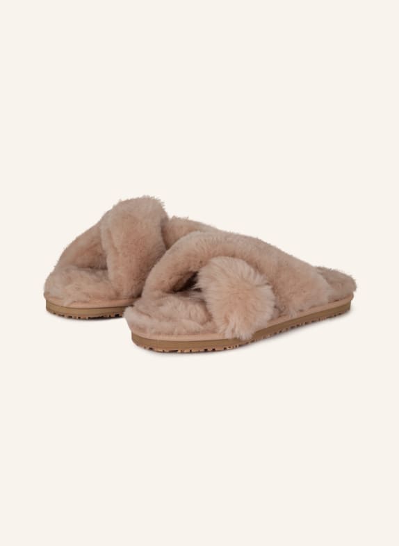 mou Slippers made of real fur ROSE