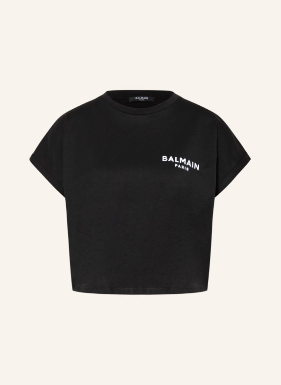 BALMAIN Cropped tričko ČERNÁ
