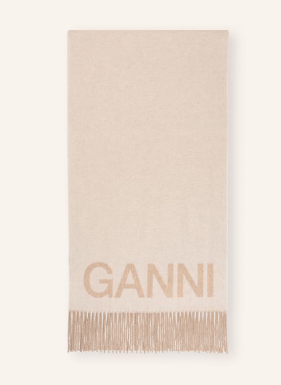 GANNI Schal CREME/ BEIGE