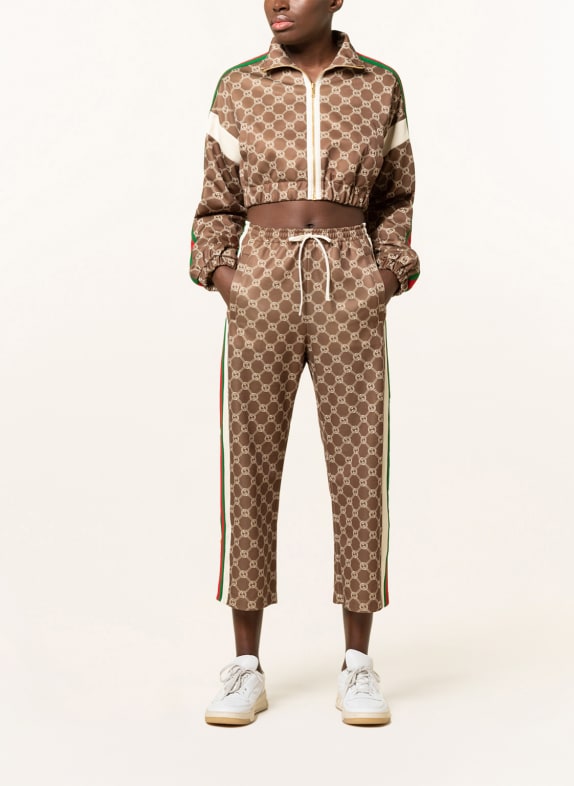 GUCCI Trousers in jogger style with tuxedo stripes